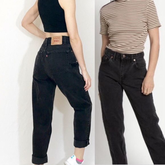 Levi's Denim - Vintage Levi’s 550 Black Wash Taper Mom Jeans